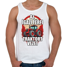 PRINTFASHION Az igazi férfi traktort vezet - Férfi atléta - Fehér
