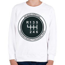 PRINTFASHION Az igazi férfiak 3 pedált használnak - Gyerek pulóver - Fehér gyerek pulóver, kardigán