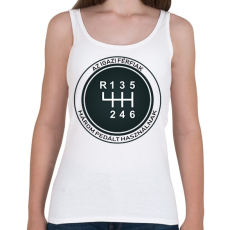 PRINTFASHION Az igazi férfiak 3 pedált használnak - Női atléta - Fehér