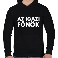 PRINTFASHION Az igazi főnök - Férfi kapucnis pulóver - Fekete férfi pulóver, kardigán