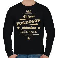 PRINTFASHION Az igazi Fordosok - Hónappal - Férfi pulóver - Fekete férfi pulóver, kardigán