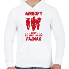 PRINTFASHION AZ igazi golyók - Férfi kapucnis pulóver - Fehér férfi pulóver, kardigán