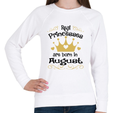 PRINTFASHION Az igazi hercegnők augusztusban születnek - Női pulóver - Fehér női pulóver, kardigán