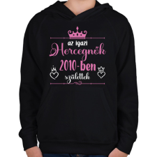 PRINTFASHION Az igazi hercegnők - Évszámmal - Gyerek kapucnis pulóver - Fekete gyerek pulóver, kardigán