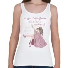 PRINTFASHION Az igazi királynők júliusban születnek - Női atléta - Fehér női trikó