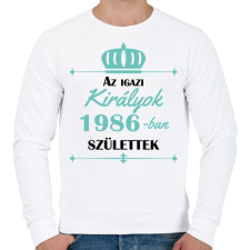 PRINTFASHION Az igazi királyok - Évszámmal - Férfi pulóver - Fehér férfi pulóver, kardigán