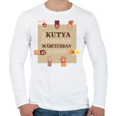 PRINTFASHION Az igazi kutya bolondok - Férfi hosszú ujjú póló - Fehér