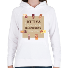 PRINTFASHION Az igazi kutya bolondok - Női kapucnis pulóver - Fehér női pulóver, kardigán