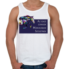 PRINTFASHION Az igazi lovasok - Hónappal - Férfi atléta - Fehér