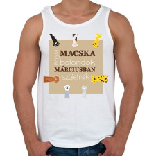 PRINTFASHION Az igazi macska bolondok - Férfi atléta - Fehér atléta, trikó