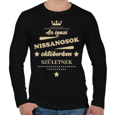 PRINTFASHION Az igazi Nissanosok - Hónappal - Férfi hosszú ujjú póló - Fekete