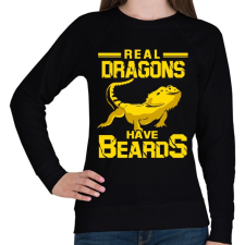 PRINTFASHION Az igazi sárkányoknak van szakálla - Női pulóver - Fekete női pulóver, kardigán