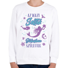 PRINTFASHION Az igazi sellő - Hónappal - Gyerek pulóver - Fehér gyerek pulóver, kardigán