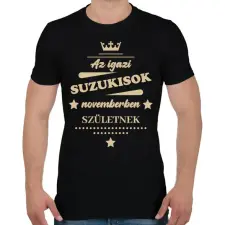 PRINTFASHION Az igazi Suzukisok- Hónappal - Férfi póló - Fekete férfi póló