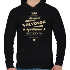 PRINTFASHION Az igazi Volvosok - Hónappal - Férfi kapucnis pulóver - Fekete
