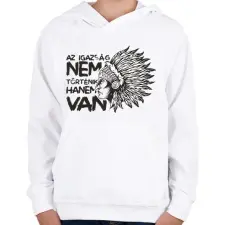 PRINTFASHION Az igazság - Hopi indián - Gyerek kapucnis pulóver - Fehér gyerek pulóver, kardigán