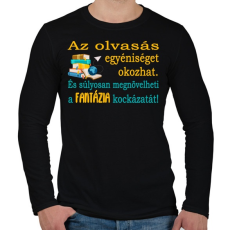 PRINTFASHION Az olvasás fontossága! - Férfi hosszú ujjú póló - Fekete