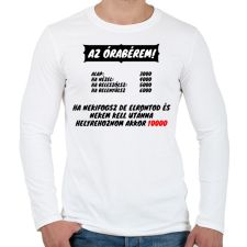 PRINTFASHION AZ ÓRABÉREM - Férfi hosszú ujjú póló - Fehér férfi póló