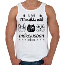 PRINTFASHION Az őrült macskás nők - Férfi atléta - Fehér atléta, trikó