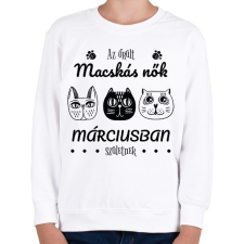 PRINTFASHION Az őrült macskás nők - Gyerek pulóver - Fehér gyerek pulóver, kardigán