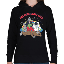 PRINTFASHION Az összeesküvés klub - Női kapucnis pulóver - Fekete női pulóver, kardigán