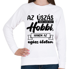 PRINTFASHION Az úszás nem csak egy hobbi - Női pulóver - Fehér női pulóver, kardigán