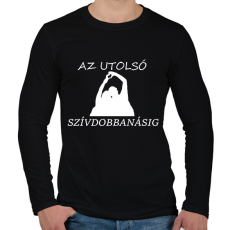 PRINTFASHION AZ UTOLSÓ SZÍVDOBBANÁSIG - Férfi hosszú ujjú póló - Fekete