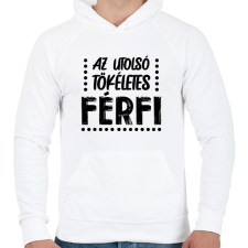 PRINTFASHION Az utolsó tökéletes férfi - Férfi kapucnis pulóver - Fehér férfi pulóver, kardigán