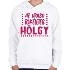PRINTFASHION Az utolsó tökéletes hölgy - Gyerek kapucnis pulóver - Fehér gyerek pulóver, kardigán