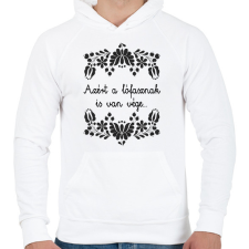 PRINTFASHION Azért a lófasznak is van vége... - Férfi kapucnis pulóver - Fehér férfi pulóver, kardigán