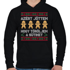 PRINTFASHION Azért jöttem, hogy töröljem a sütiket - Férfi kapucnis pulóver - Fekete férfi pulóver, kardigán