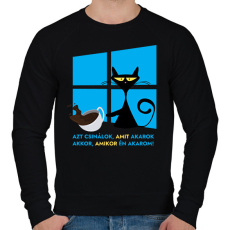 PRINTFASHION Azt csinálok, amit akarok / Akkor, amikor én akarom! - macskás - cicás Vicces póló minta - Férfi pulóver - Fekete