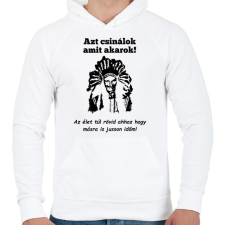 PRINTFASHION azt csinálok amit akarok - Férfi kapucnis pulóver - Fehér férfi pulóver, kardigán