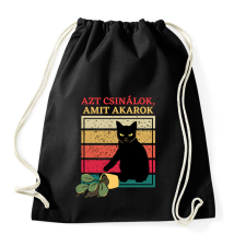 PRINTFASHION Azt csinálok, amit akarok - Vicces macskás minta - Sportzsák, Tornazsák - Fekete tornazsák