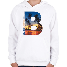 PRINTFASHION B BEACH - Gyerek kapucnis pulóver - Fehér gyerek pulóver, kardigán