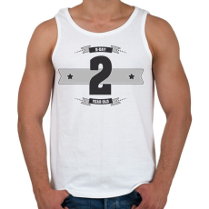 PRINTFASHION b-day-02-dark-lightgrey - Férfi atléta - Fehér