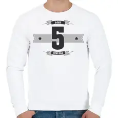 PRINTFASHION b-day-05-dark-lightgrey - Férfi pulóver - Fehér