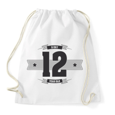 PRINTFASHION b-day-12-dark-lightgrey - Sportzsák, Tornazsák - Fehér tornazsák