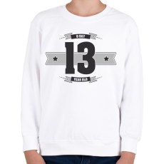 PRINTFASHION b-day-13-dark-lightgrey - Gyerek pulóver - Fehér