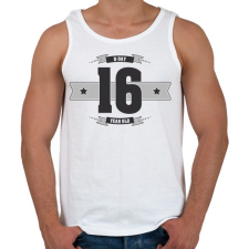 PRINTFASHION b-day-16-dark-lightgrey - Férfi atléta - Fehér atléta, trikó