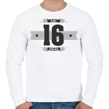 PRINTFASHION b-day-16-dark-lightgrey - Férfi pulóver - Fehér férfi pulóver, kardigán