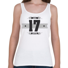 PRINTFASHION b-day-17-dark-lightgrey - Női atléta - Fehér női trikó