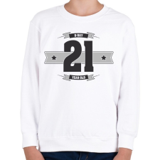PRINTFASHION b-day-21-dark-lightgrey - Gyerek pulóver - Fehér gyerek pulóver, kardigán