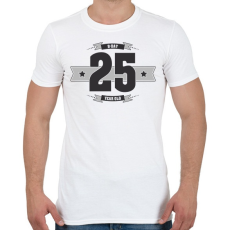 PRINTFASHION b-day-25-dark-lightgrey - Férfi póló - Fehér