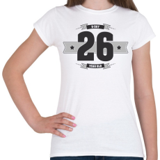 PRINTFASHION b-day-26-dark-lightgrey - Női póló - Fehér