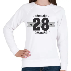 PRINTFASHION b-day-28-dark-lightgrey - Női pulóver - Fehér