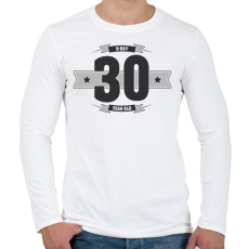 PRINTFASHION b-day-30-dark-lightgrey - Férfi hosszú ujjú póló - Fehér