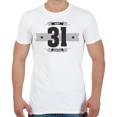 PRINTFASHION b-day-31-dark-lightgrey - Férfi póló - Fehér