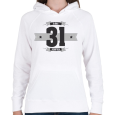 PRINTFASHION b-day-31-dark-lightgrey - Női kapucnis pulóver - Fehér