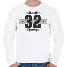 PRINTFASHION b-day-32-dark-lightgrey - Férfi pulóver - Fehér